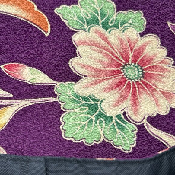 Boho Hippie Shoulder Tote Bag Purple Floral Hobo Style Fabric No Closure - Picture 9 of 10